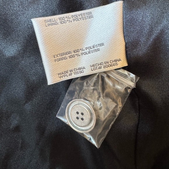 Women's Black Ruffled Trench Coat Waterproof - Picture 7 of 8